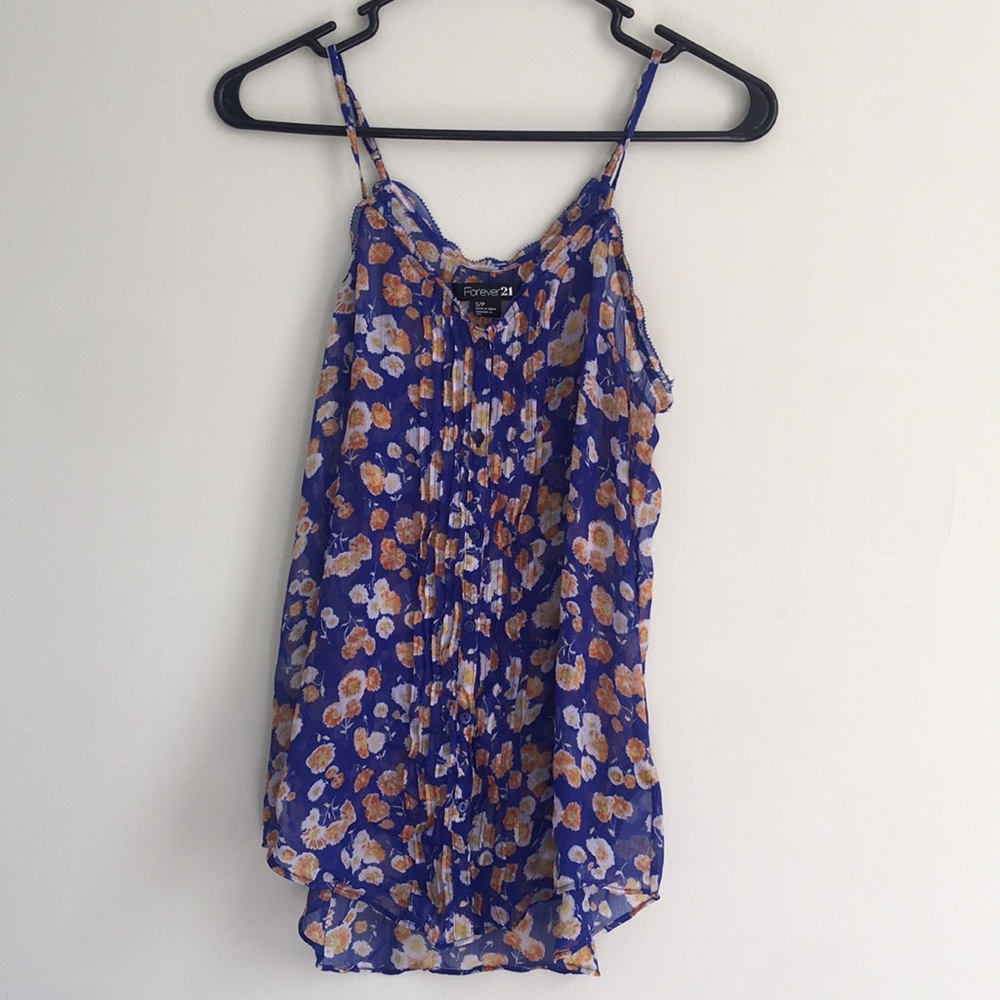 Sheer floral airy tank
